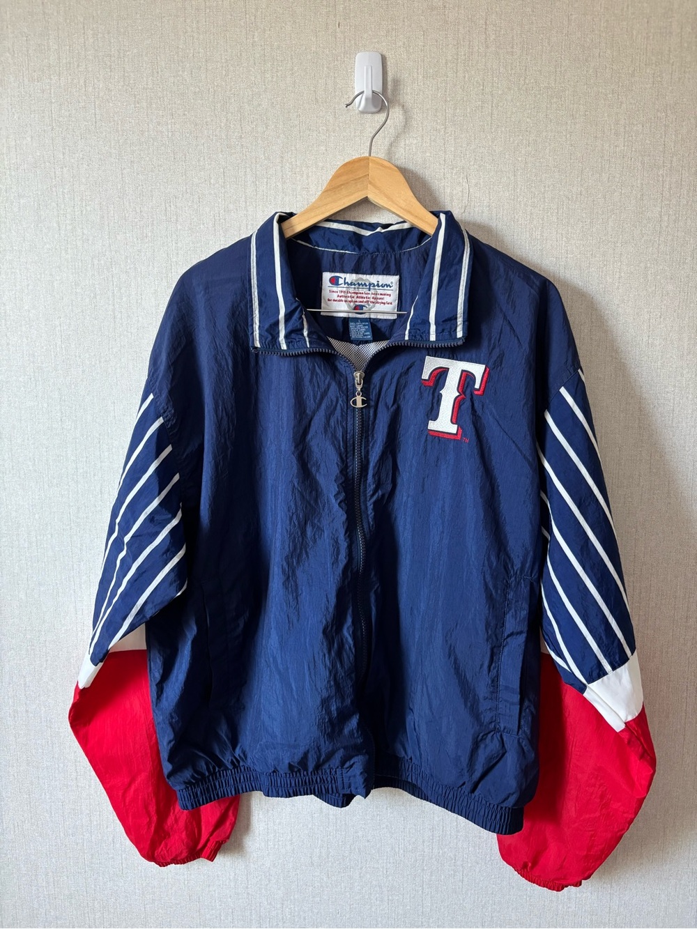 Vintage 90s Champion Texas Rangers Windbreaker